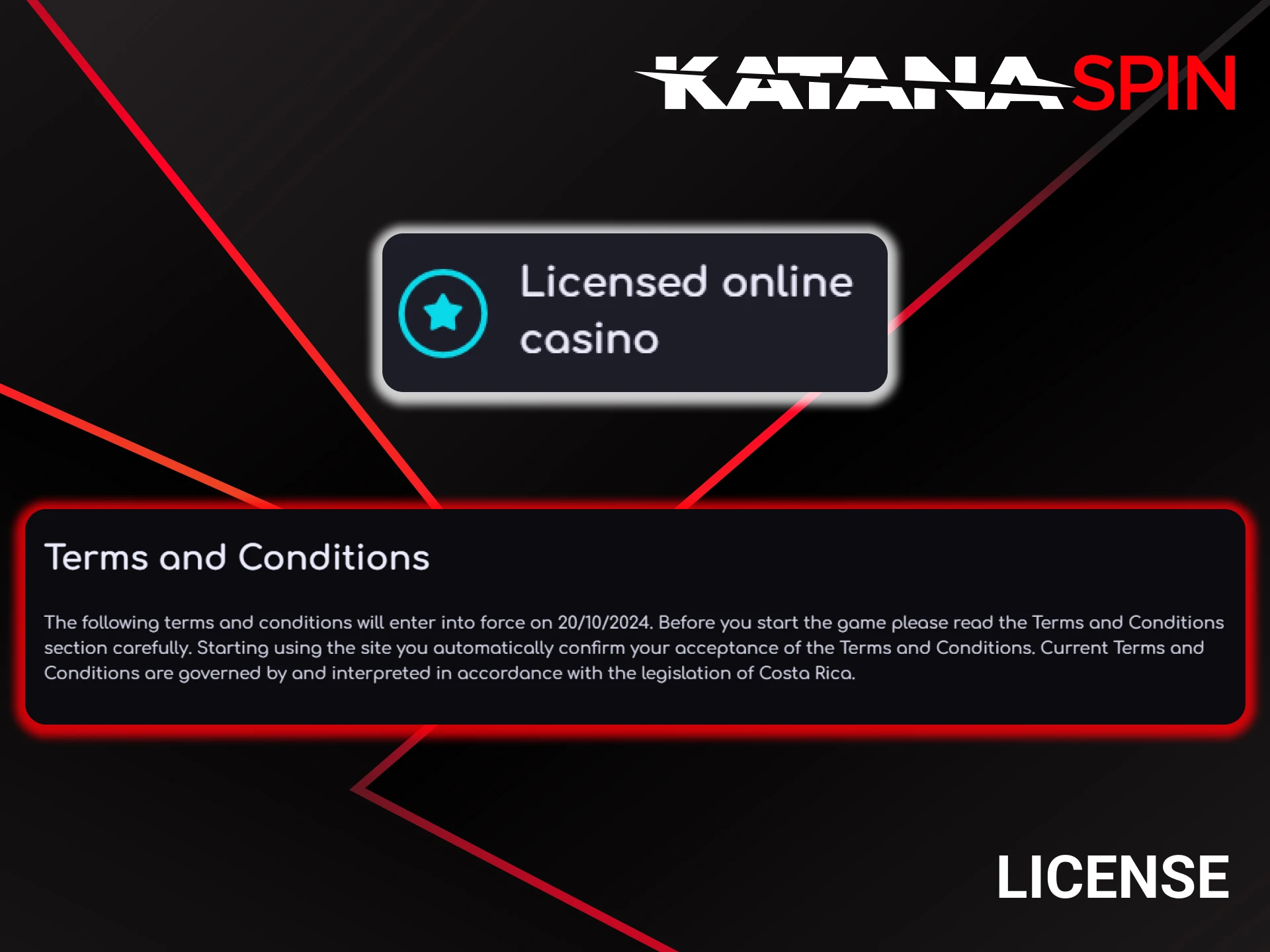 KatanaSpin is a licensed and safe casino for players.