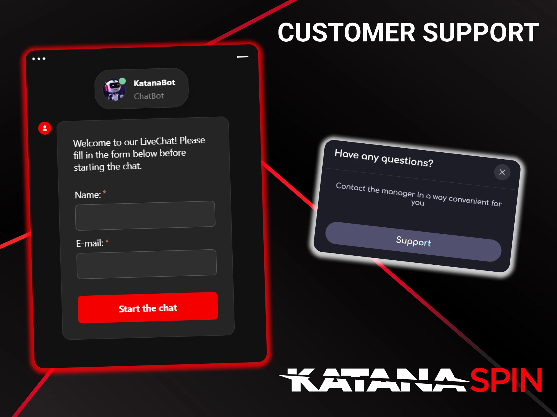 If there are any problems, contact the KatanaSpin customer support team.