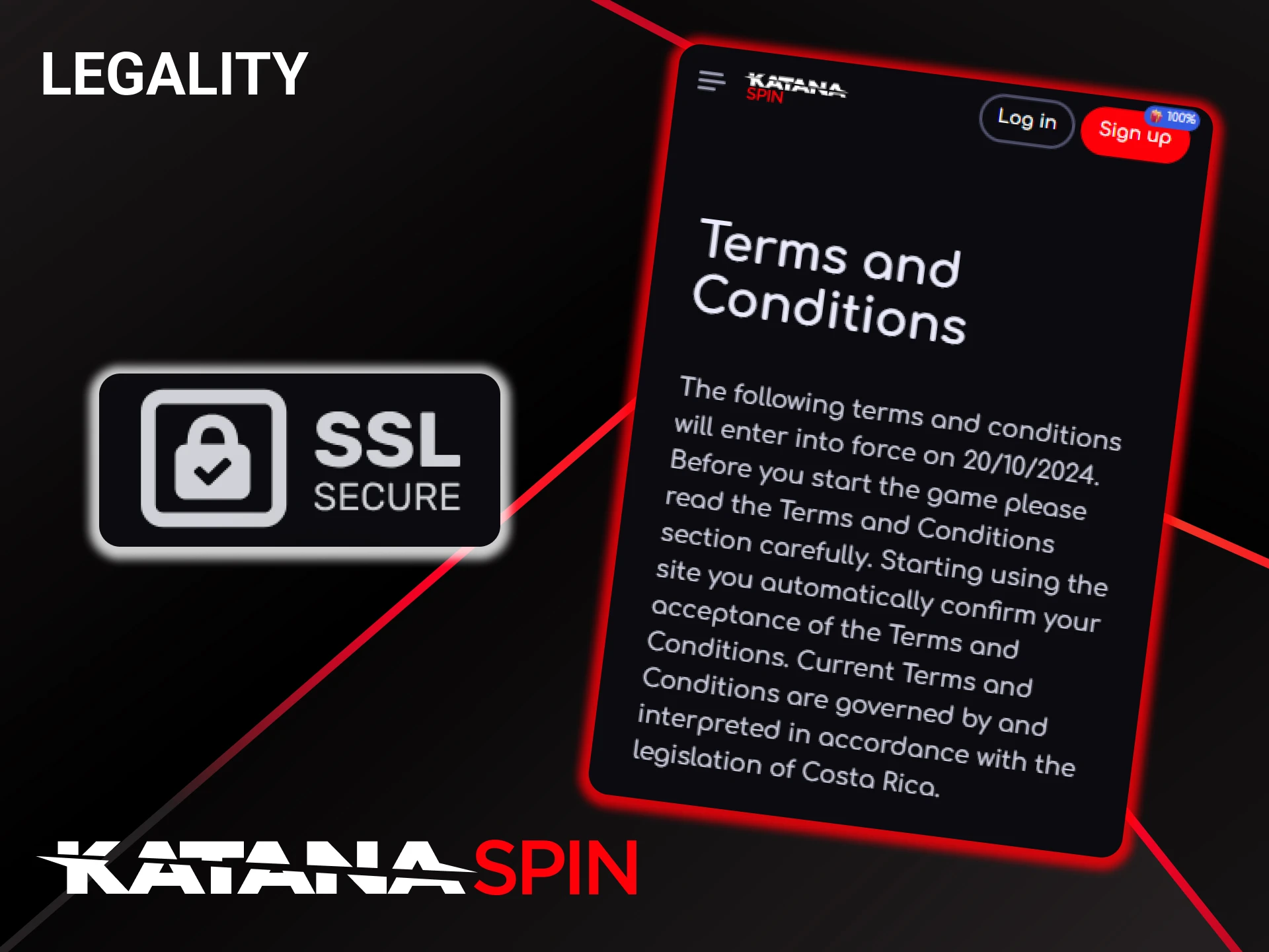 The KatanaSpin platform is legal and protects user data.