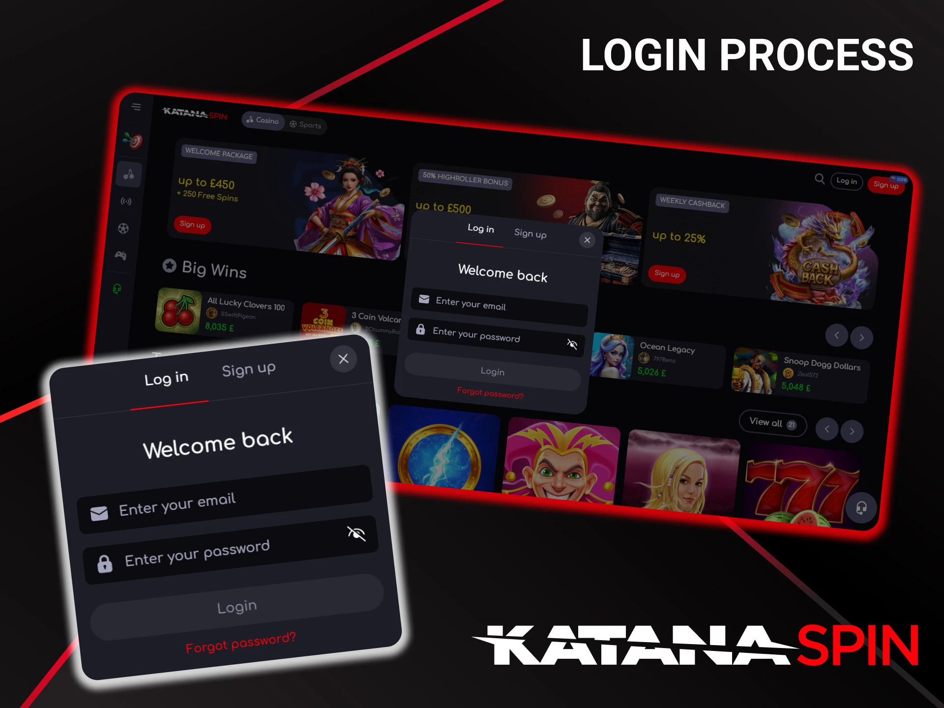 Learn how to log in to your KatanaSpin account.