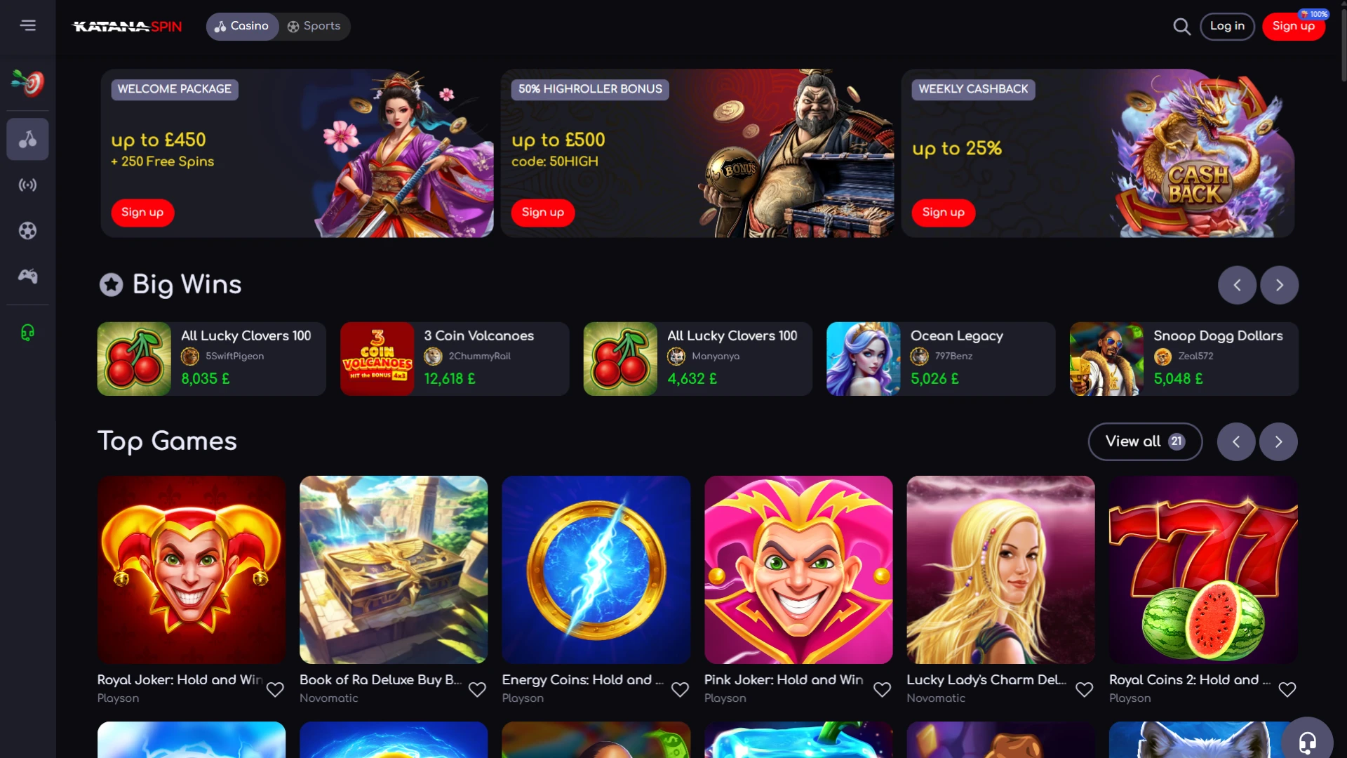 Enjoy playing and betting on the KatanaSpin website.