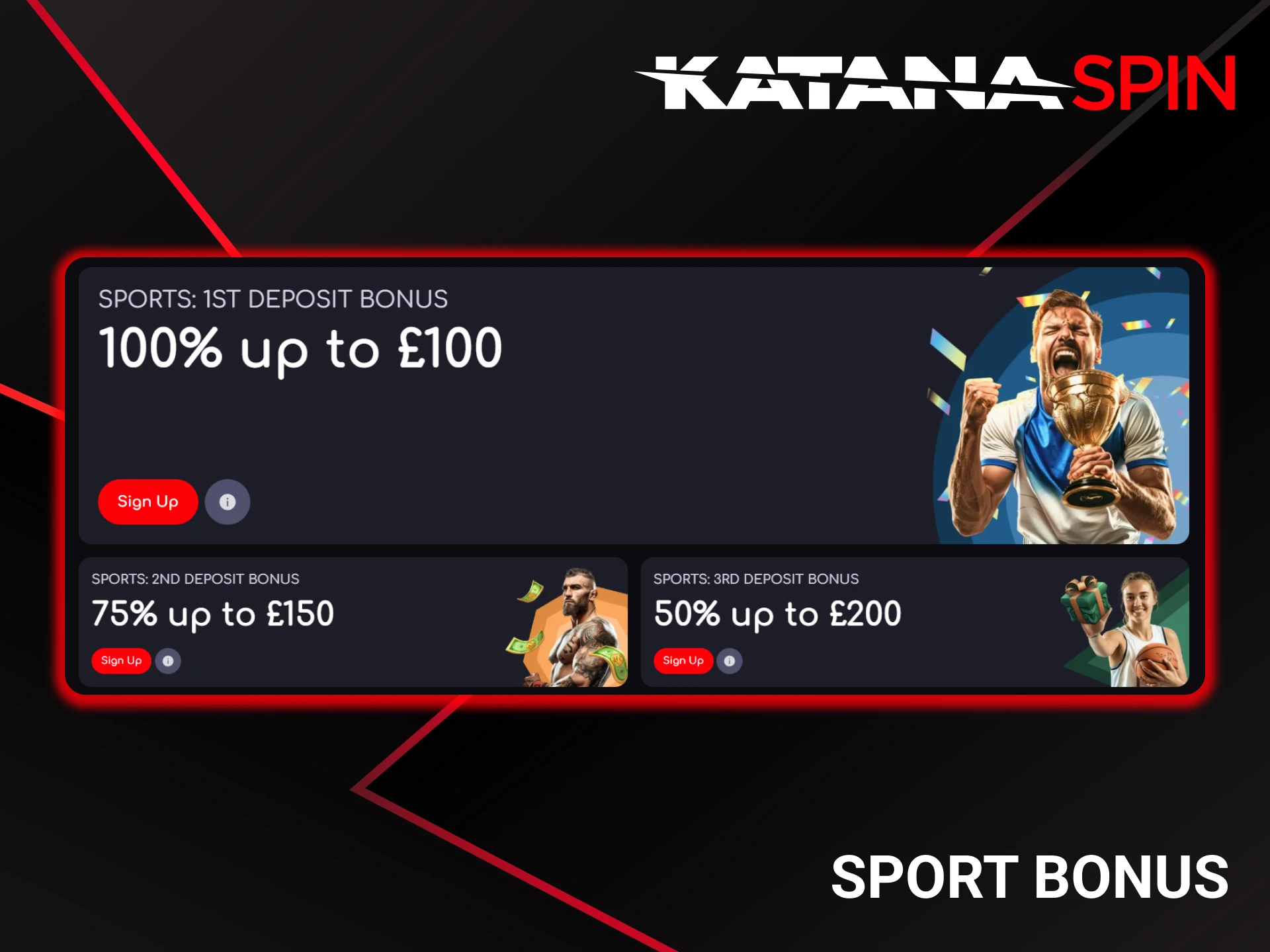 Get a sports welcome bonus on the KatanaSpin website.