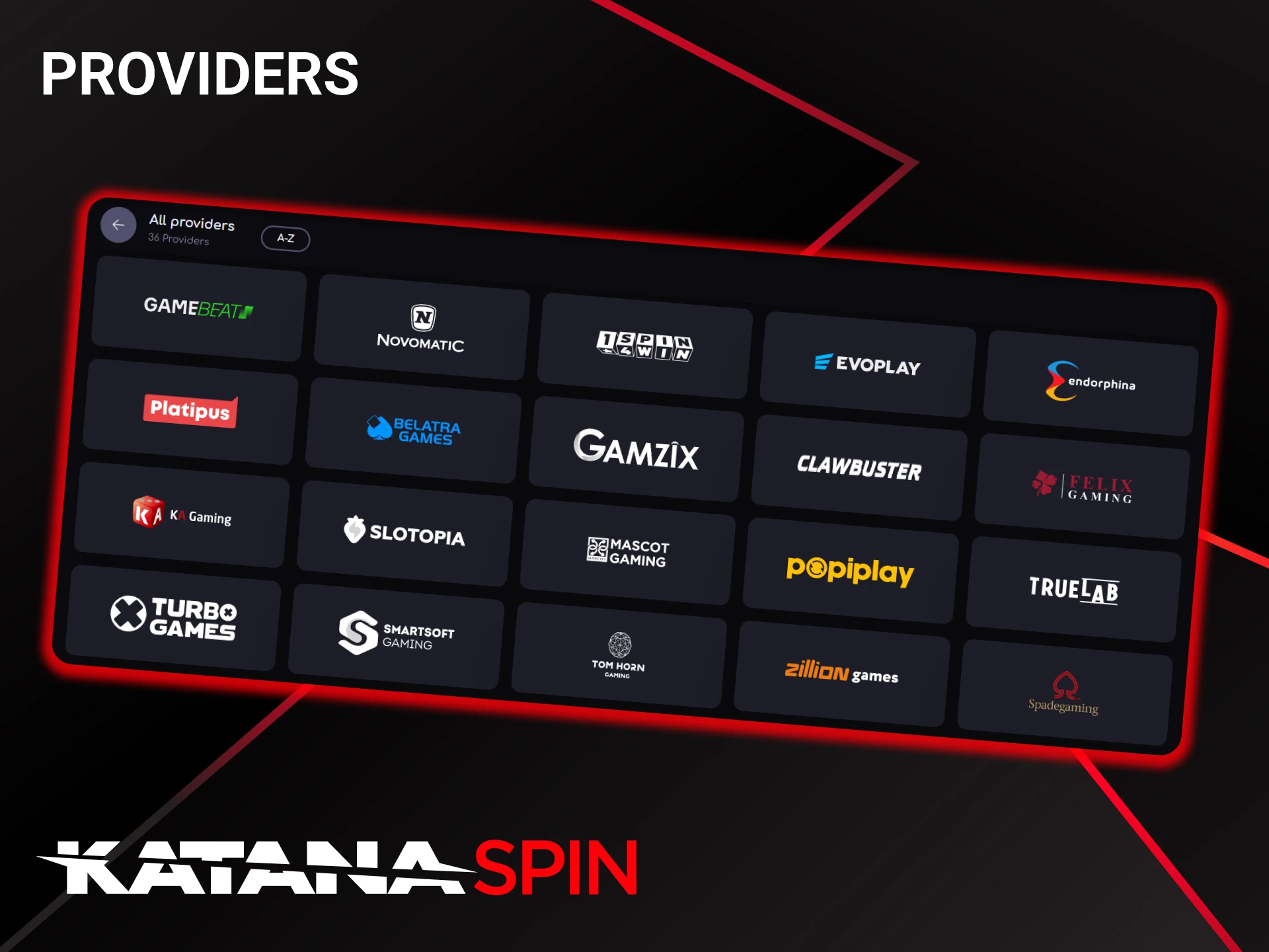 KatanaSpin offers games from a variety of popular providers.