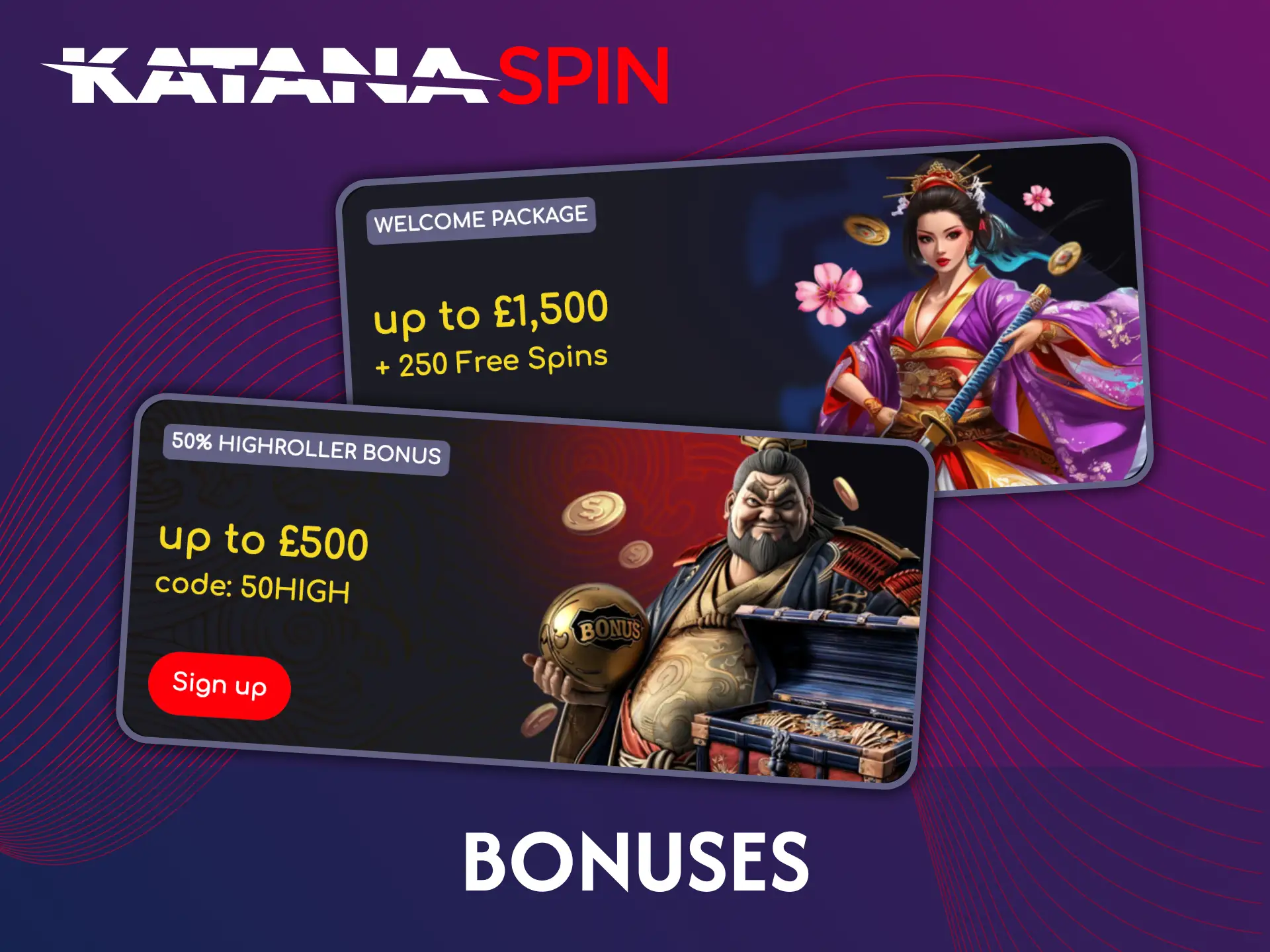 Katanaspin slots bonuses provides extra funds and extra spins.