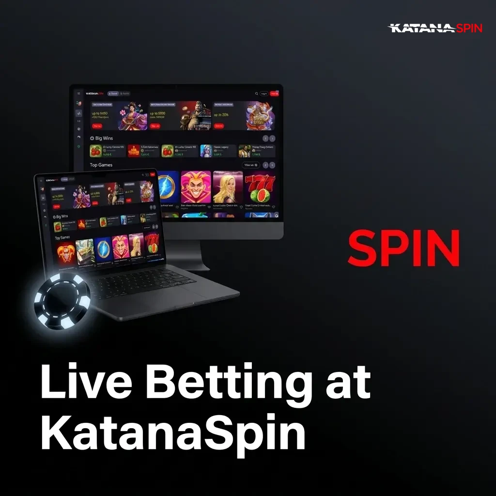 Live betting interface at KatanaSpin showing in-play odds, match stats, and cash-out options for football, tennis and esports