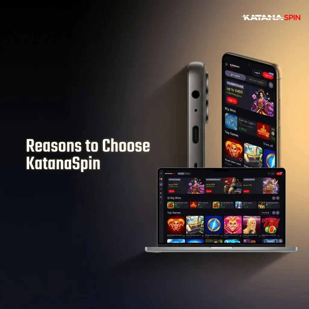 KatanaSpin UK platform showcasing casino games, sports betting, and mobile app features for players