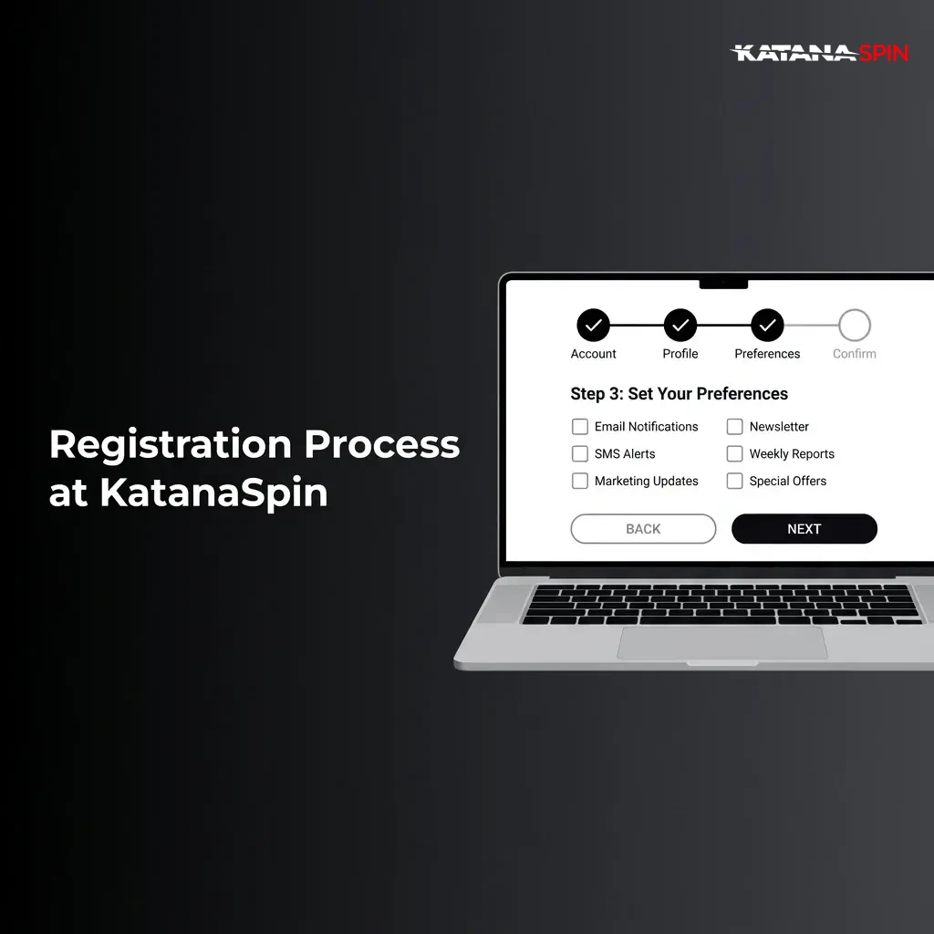 KatanaSpin registration process showing step-by-step account sign-up form for UK players with GBP currency selection